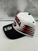 Load image into Gallery viewer, Close-up view of the Georgia Bulldogs NCAA '47 Brand White TT Diamond Hitch Snapback Adjustable Hat showcasing the high-quality material and stylish design.