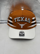 Load image into Gallery viewer, Texas Longhorns NCAA '47 Brand Orange Diamond Hitch Snapback Adjustable Hat displayed on a mannequin showcasing its sporty and stylish design.