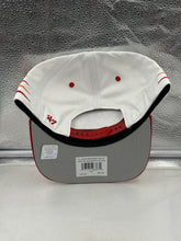 Load image into Gallery viewer, Model wearing the Tampa Bay Buccaneers NFL '47 Brand White Diamond Hitch Snapback Adjustable Hat at a tailgating event, representing team pride and style.