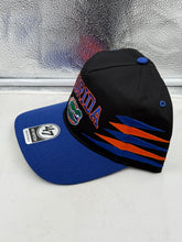 Load image into Gallery viewer, Side view of the Florida Gators NCAA '47 Brand Black TT Diamond Hitch Snapback Adjustable Hat, featuring the diamond hitch detailing and adjustable snapback.