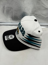 Load image into Gallery viewer, Close-up view of the Jacksonville Jaguars NFL '47 Brand White Diamond Hitch Snapback Adjustable Hat displaying the adjustable snapback feature and high-quality material.