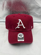 Load image into Gallery viewer, Arkansas Razorbacks NCAA '47 Brand Throwback Red Clean Up Adjustable Hat - Casey's Sports Store