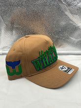 Load image into Gallery viewer, Hartford Whalers NHL '47 Brand Throwback Script Brown Hitch Adjustable Hat - Casey's Sports Store