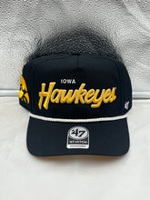 Load image into Gallery viewer, Iowa Hawykeyes NCAA '47 Brand Black Script Hitch Rope Snapback Adjustable Hat - Casey's Sports Store