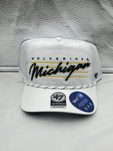 Load image into Gallery viewer, Michigan Wolverines NCAA '47 Brand White Script Hitch Adjustable Snapback Hat - Casey's Sports Store