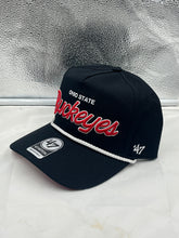 Load image into Gallery viewer, Ohio State Buckeyes NCAA '47 Brand Black Hitch Script Adjustable Snapback Hat - Casey's Sports Store