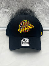 Load image into Gallery viewer, Vancouver Canucks NHL '47 Brand Throwback Black MVP Adjustable Hat - Casey's Sports Store