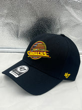 Load image into Gallery viewer, Vancouver Canucks NHL '47 Brand Throwback Black MVP Adjustable Hat - Casey's Sports Store