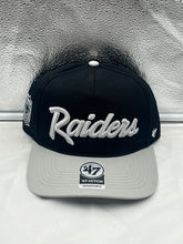 Load image into Gallery viewer, Las Vegas Raiders NFL '47 Brand Black Two Tone Script Hitch Adjustable Hat - Casey's Sports Store