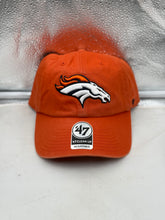 Load image into Gallery viewer, Denver Broncos NFL '47 Brand Orange Clean Up Adjustable Strapback Hat, ideal for showing team spirit and comfort.