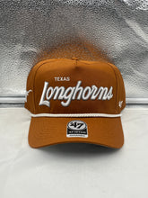 Load image into Gallery viewer, Texas Longhorns NCAA '47 Brand Orange Script Rope Hitch Adjustable Snapback Hat - Casey's Sports Store