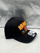 Load image into Gallery viewer, New York Knicks NBA '47 Brand Black Charlton Hitch Snapback Adjustable Hat displayed against a neutral background, showcasing the iconic team logo and adjustable snapback feature.