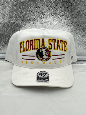 Florida State Seminoles FSU Throwback NCAA '47 Brand White Hitch Adjustable Hat - Casey's Sports Store