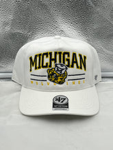 Load image into Gallery viewer, Michigan Wolverines Throwback NCAA '47 Brand White Roscoe Hitch Adjustable Hat - Casey's Sports Store