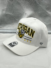 Load image into Gallery viewer, Michigan Wolverines Throwback NCAA '47 Brand White Roscoe Hitch Adjustable Hat - Casey's Sports Store