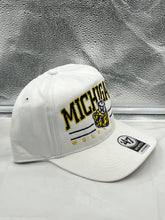 Load image into Gallery viewer, Michigan Wolverines Throwback NCAA '47 Brand White Roscoe Hitch Adjustable Hat - Casey's Sports Store