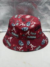 Load image into Gallery viewer, Close-up view of Alabama Crimson Tide NCAA NFL Shop Red Bucket Hat Size L/XL with high-quality materials, ideal for fans wanting a stylish Alabama Crimson Tide Bucket Hat.
