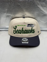 Load image into Gallery viewer, Seattle Seahawks NFL '47 Brand Natural Two Tone Hitch Snapback Adjustable Hat showcasing vibrant team colors, ideal for fans looking for a stylish Seattle Seahawks hat.