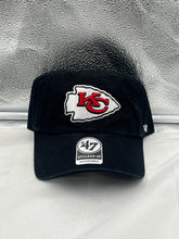Load image into Gallery viewer, Kansas City Chiefs NFL '47 Brand Black Clean Up Adjustable Hat - Casey's Sports Store