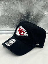 Load image into Gallery viewer, Kansas City Chiefs NFL '47 Brand Black Clean Up Adjustable Hat - Casey's Sports Store