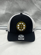Load image into Gallery viewer, Boston Bruins NHL '47 Brand Black Trucker Mesh Adjustable Snapback Hat - Casey's Sports Store