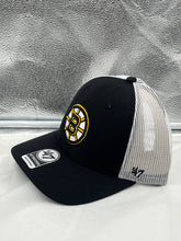 Load image into Gallery viewer, Boston Bruins NHL '47 Brand Black Trucker Mesh Adjustable Snapback Hat - Casey's Sports Store