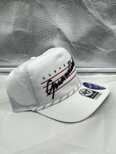Load image into Gallery viewer, Cleveland Guardians MLB 47 Brand White Script Hitch Rope Adjustable Snapback Hat - Casey's Sports Store