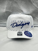 Load image into Gallery viewer, Los Angeles Dodgers MLB 47 Brand White Script Hitch Rope Adjustable Snapback Hat - Casey's Sports Store