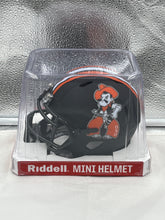 Load image into Gallery viewer, Oklahoma State Cowboys Pistol Pete NCAA Riddell Speed Black Mini Helmet - Casey's Sports Store