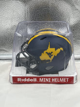 Load image into Gallery viewer, West Virginia Mountaineers NCAA Country Roads Riddell Speed Blue Mini Helmet - Casey's Sports Store