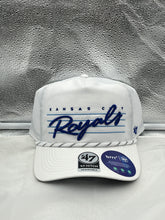 Load image into Gallery viewer, Kansas City Royals MLB '47 Brand White Script Hitch Rope Adjustable Snapback Hat - Casey's Sports Store