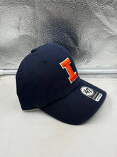 Load image into Gallery viewer, Illinois Fighting Illini NCAA '47 Brand Navy Clean Up Adjustable Snapback Hat - navy colorway and stitching Illinois Fighting Illini hat