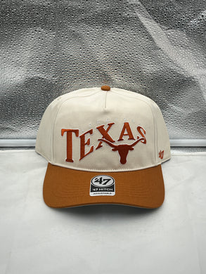 Texas Longhorns NCAA '47 Brand Natural Two Tone Wave Hitch Adjustable Hat - Casey's Sports Store