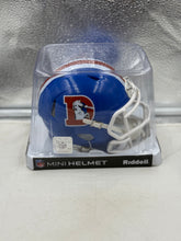 Load image into Gallery viewer, Denver Broncos Throwback NFL Riddell Blue Replica Mini Helmet – Denver Broncos Mini Helmet in throwback blue and orange design