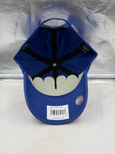 Load image into Gallery viewer, Model wearing the New York Mets MLB '47 Brand Blue Rainbow Pride Clean Up Adjustable Hat, demonstrating how it pairs well with casual outfits for game day and pride events.