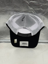 Load image into Gallery viewer, Back view of Daytona 500 Logo NASCAR Black Fan Favorite Trucker Mesh Snapback Adjustable Hat displaying the adjustable snapback closure, a must-have Daytona 500 hat.