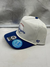 Load image into Gallery viewer, Close-up of the adjustable snapback closure on the New York Rangers NHL '47 Brand Off White Rope Hitch Hat, ensuring a comfortable fit for all fans of the New York Rangers hat.