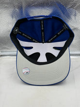 Load image into Gallery viewer, Close-up of the Los Angeles Dodgers MLB '47 Brand Blue Hitch Adjustable Snapback Hat featuring the iconic Dodgers logo, emphasizing its appeal as a favorite Los Angeles Dodgers hat.