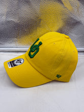 Load image into Gallery viewer, Oregon Ducks NCAA '47 Brand Throwback Yellow Clean Up Adjustable Strapback Hat showcasing classic NCAA style with heritage-inspired details.