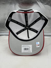 Load image into Gallery viewer, Close-up of the front logo on the Alabama Crimson Tide NCAA '47 Brand White TT Hitch Snapback Adjustable Hat, capturing the detailed design that represents Alabama Crimson Tide pride and fandom.