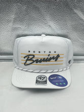 Load image into Gallery viewer, Boston Bruins NHL '47 White Script Hitch Rope Adjustable Snapback Hat - Casey's Sports Store