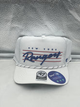 Load image into Gallery viewer, New York Rangers NHL '47 Brand White Script Hitch Rope Adjustable Snapback Hat - Casey's Sports Store