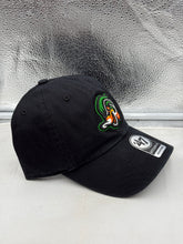 Load image into Gallery viewer, Down East Side Ducks MLB '47 Brand Minor League Black Clean Up Adjustable Hat with vibrant logo detail.