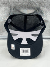 Load image into Gallery viewer, Back view of the Oklahoma State Cowboys NCAA '47 Brand Throwback Black Trucker Adjustable Hat highlighting the adjustable fit and classic trucker style.