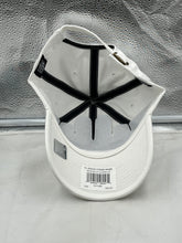 Load image into Gallery viewer, Close-up view of the Miami Dolphins NFL '47 Throwback 305 White Clean Up Adjustable Strapback Hat showing classic retro style and comfort features.