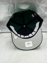 Load image into Gallery viewer, Close-up view of the Oakland Athletics MLB '47 Brand Throwback Green MVP Adjustable Hat highlighting the bold logo and adjustable strap for a perfect fit.