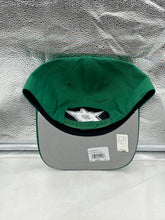 Load image into Gallery viewer, Side perspective of the Dallas Stars NHL '47 Brand Green Hitch Adjustable Snapback Hat, showcasing its stylish design suitable for both casual and sporty looks.