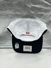 Load image into Gallery viewer, Side angle of the Wisconsin Badgers NCAA '47 Brand White Hitch Script Rope Adjustable Snapback Hat worn by a fan, demonstrating team spirit and comfort.