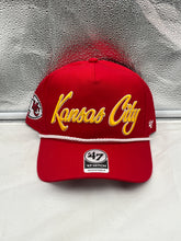 Load image into Gallery viewer, Kansas City Chiefs NFL '47 Brand Red Script Rope Hitch Adjustable Snapback Hat - Casey's Sports Store