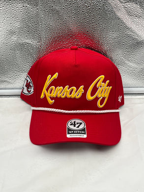 Kansas City Chiefs NFL '47 Brand Red Script Rope Hitch Adjustable Snapback Hat - Casey's Sports Store